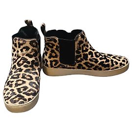 Botas Chelsea Michael Kors em pelo de bezerro com estampado de leopardo