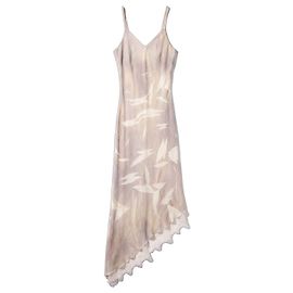 Abito maxi asimmetrico estivo con volant stropicciati Roberto Cavalli anni 2000