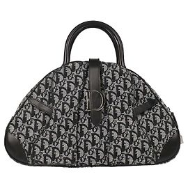Christian Dior Vintage Saddle Bowler Diorissimo Canvas Medium