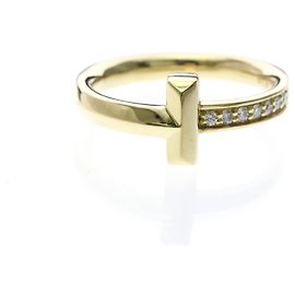 Autre Marque Anel Tiffany T One Narrow em Ouro Amarelo 18K
