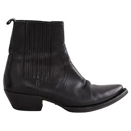 Autre Marque Botas western Saint Laurent em couro preto 37