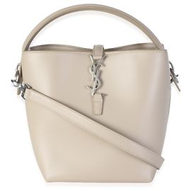 Autre Marque Saint Laurent Bolsa Bucket Small Le 37 em couro de bezerro brilhante creme
