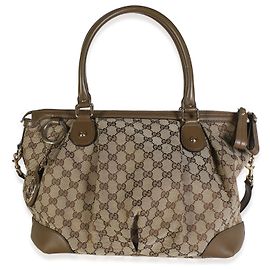 Gucci Borsa a mano Sukey Medium in tela GG Cream Taupe Beige