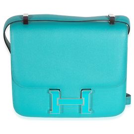 Hermès Bleu Paon Menthe Epsom Verso Constance 24