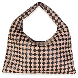 Bottega Veneta Fondant Natural Nappa Raffia Intrecciato Small Hop Hobo