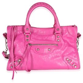 Balenciaga Le City Small Tasche aus Lammleder in Rose Magenta mit klassischer Hardware
