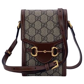 Gucci GG Supreme Monogram Canvas Horsebit 1955 Mini Crossbody Bag