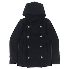 Balmain Emblem Button Wool Coat