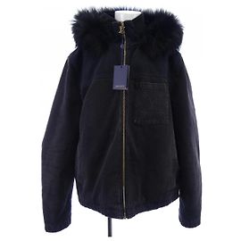 Louis Vuitton Jeansjacke mit Waschbärfell