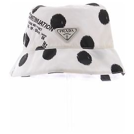 Prada Chapéu branco com bolinhas pretas
