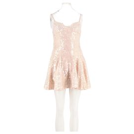 Vestido curto rosa Leslie Amon