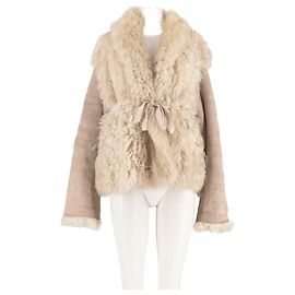 Autre Marque SIES MARJAN Kurzmantel Beige Pelz