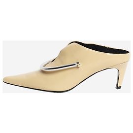 Jil Sander Butter Mules aus Abrasivato-Leder und Metall - Größe EU 38.5