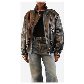 Isabel Marant Schwarze Carole Lederjacke - Größe UK 8