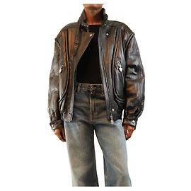 Isabel Marant Chaqueta de cuero Carole negra - talla UK 8