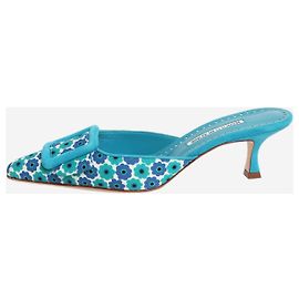 Manolo Blahnik Mules floreali blu - size EU 39