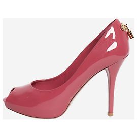 Louis Vuitton Sapatos de salto peep toe em verniz rosa - tamanho EU 38.5 (UK 5.5)