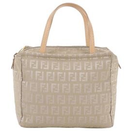 Fendi Zucchino FF Canvas Leather Handtasche Tote Bag