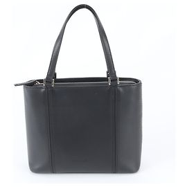 Burberry Nova Check Ledertasche Shopper in Schwarz