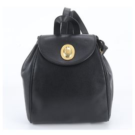 Christian Dior Black Leather Backpack