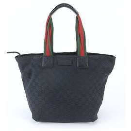 Gucci GG Canvas Leather Tote Bag