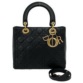 Borsa a tracolla 2-way Christian Dior Vintage Lady in pelle di agnello