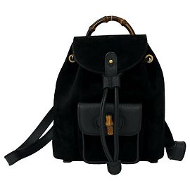 Zaino GUCCI Old Bamboo in pelle scamosciata