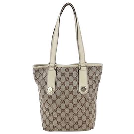 Borsa Tote a Secchiello Gucci GG Canvas Leather