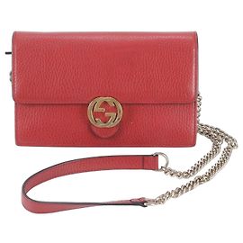 Sac à chaîne 2-Way en cuir Gucci Interlocking G