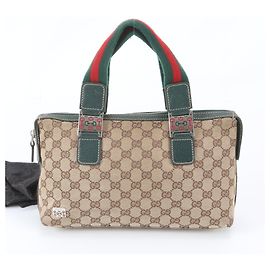 Gucci GG Canvas Sherry Line Horsebit Leder Tote Bag