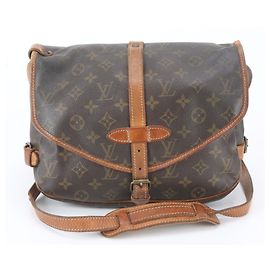 Sac à épaule Louis Vuitton Monogram Saumur 30 en cuir