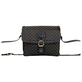 Céline Celine Vintage Macadam Blazon Pattern Triomphe Schultertasche und Beuteltasche aus Leder