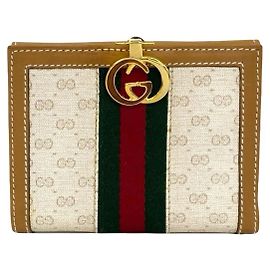 Cartera bi-fold Gucci Vintage Sherry Line Micro GG de cuero