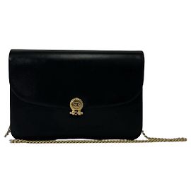 Borsa a catena 2-Way in pelle nera vintage Christian Dior
