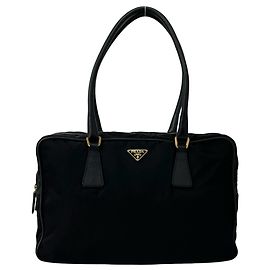Prada Triangle Logo Hardware Tote Bag