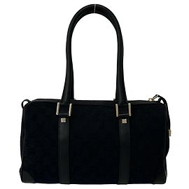 Gucci GG Logo Canvas und Leder Tote Bag