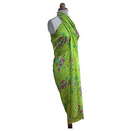 Yves Saint Laurent grünes geblümtes Maxikleid