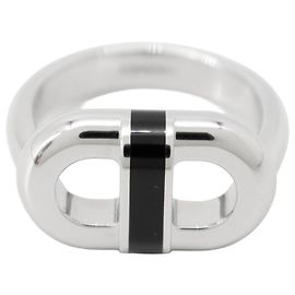 Hermès Bague Hermes Maillon Silver Band, Taille 9.5