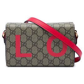 Gucci Mini GG Supreme Love Trunk Crossbody Bege