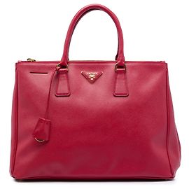Prada Red Large Saffiano Lux Galleria Double Zip Tote