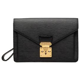 Louis Vuitton Black Epi Pochette Sellier Dragonne