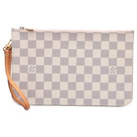 Louis Vuitton White Damier Azur Neverfull MM Täschchen