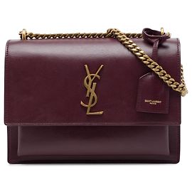 Autre Marque Saint Laurent Red Medium Calfskin Monogram Sunset Crossbody