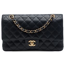 Chanel Black Medium Classic Caviar Double Flap