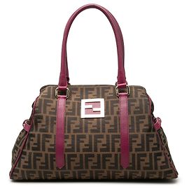Borsa Tote Fendi in tela Zucca marrone