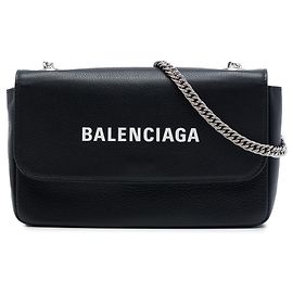 Portafoglio con catena Everyday Balenciaga in pelle nera