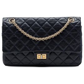 Chanel Blue Quilted Aged Calfskin Reissue 2.55 Double Flap 226