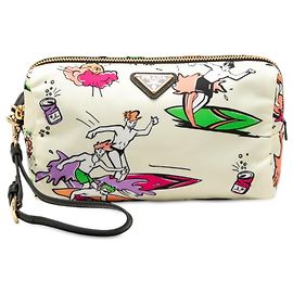 Necessaire Prada em Tessuto Stampato Surf branco