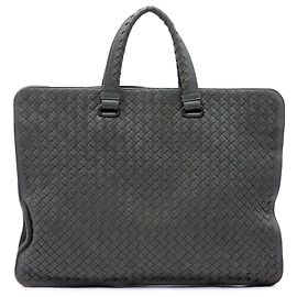 Borsa business Bottega Veneta in Nappa Intrecciato grigia