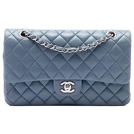 Chanel Blue Medium Classic Lambskin Double Flap